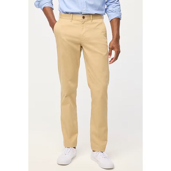 J.Crew Factory Straight Fit Flex Chino Pants Men 32x30 Beige Office Preppy - Picture 1 of 11